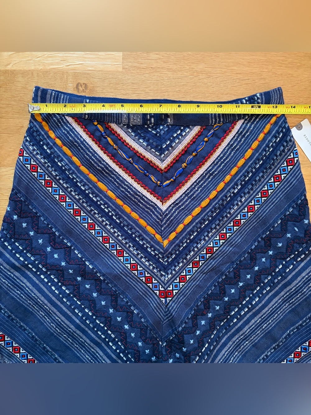 NWT Maeve by Anthropologie Navy Multi-Colored Skirt, Size 4 - Picture 11 of 12